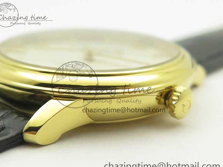 0419 De Ville YG MKF 1:1 Best Edition Silver Dial Diamonds Markers on Black Leather Strap MIYOTA 9015 V Flexible 8046